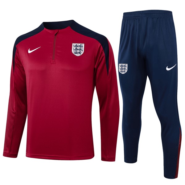 Sudadera De Training Inglaterra 2024-25 Rojo Negro 3